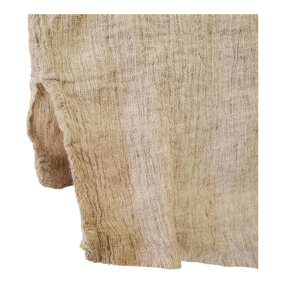 Tahari Linen V-Neck High Low Short Sleeves Top Beachy Coastal - Picture 4 of 6